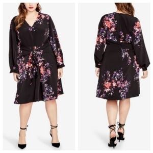 RACHEL by Rachel Roy Floral Print Tie Waist Dress